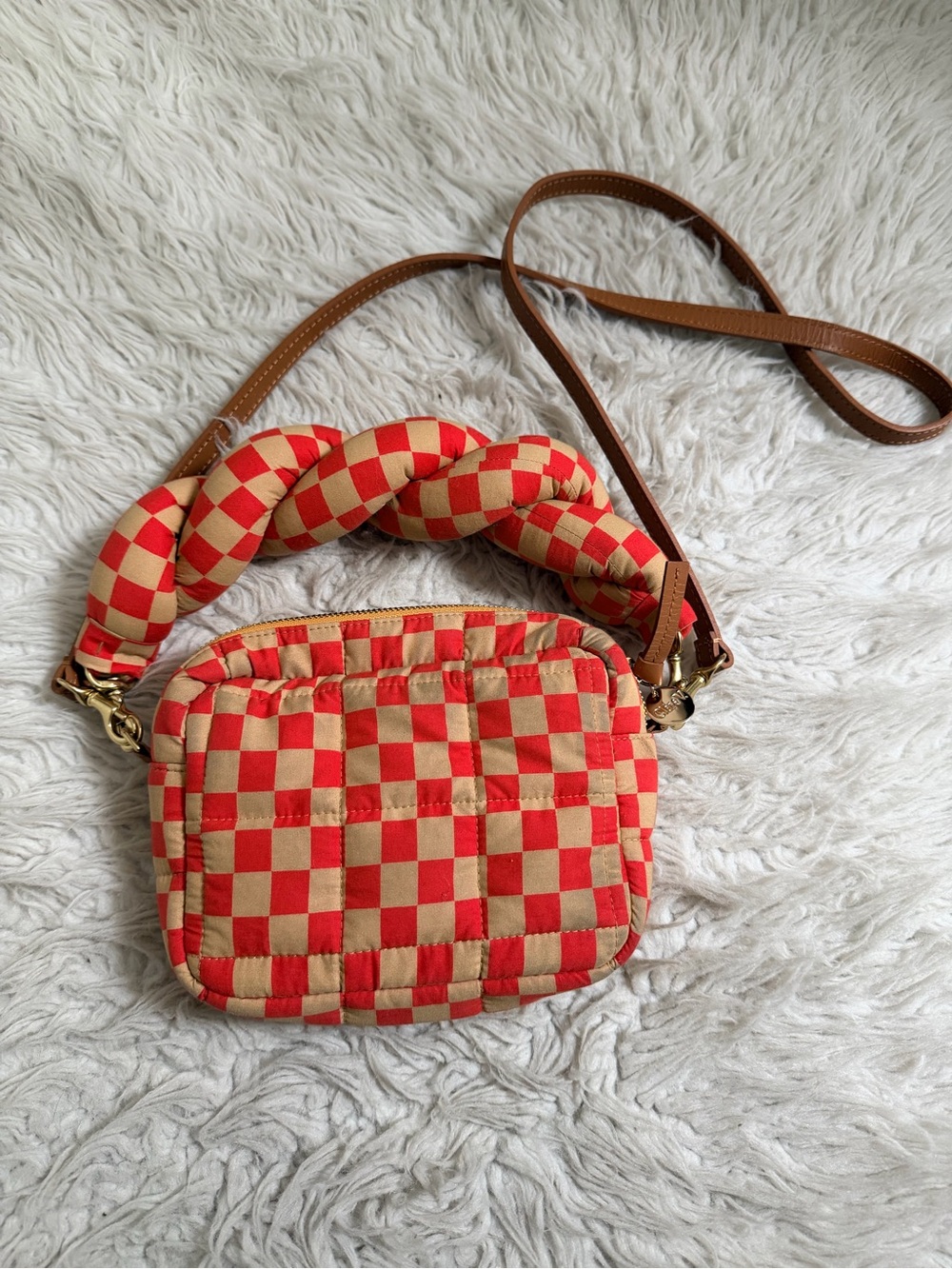 Clare V. Lucie Checker Quilted Crossbody Bag